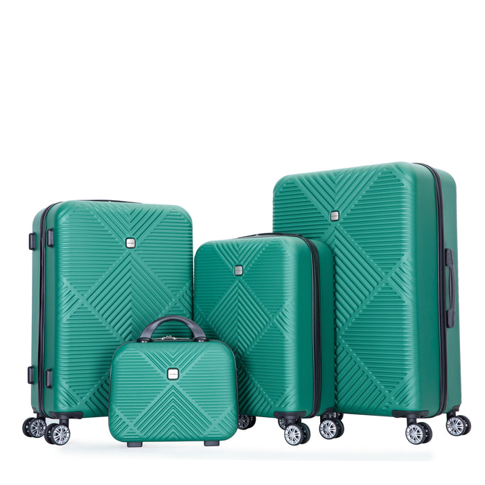 4 Piece Lightweight Suitcase, Makeup Box, Aircraft Wheels