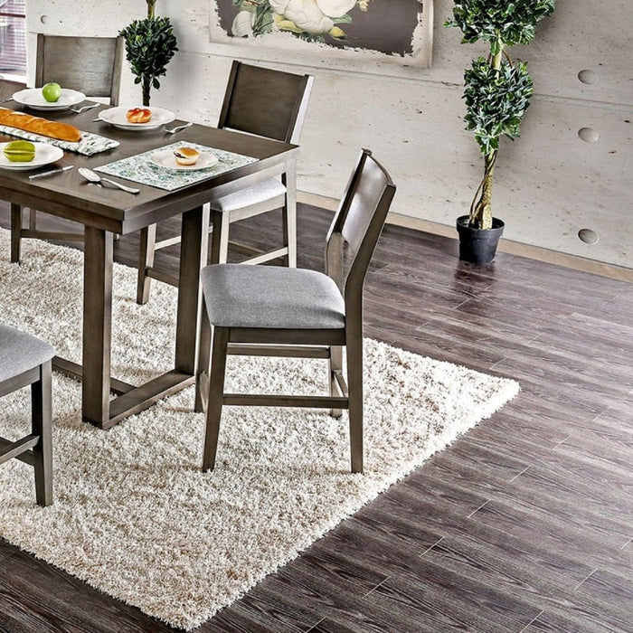 Padded Fabric Seat Panel Back Counter Height Dining Chairs (Set of 2) - Gray / Light Gray
