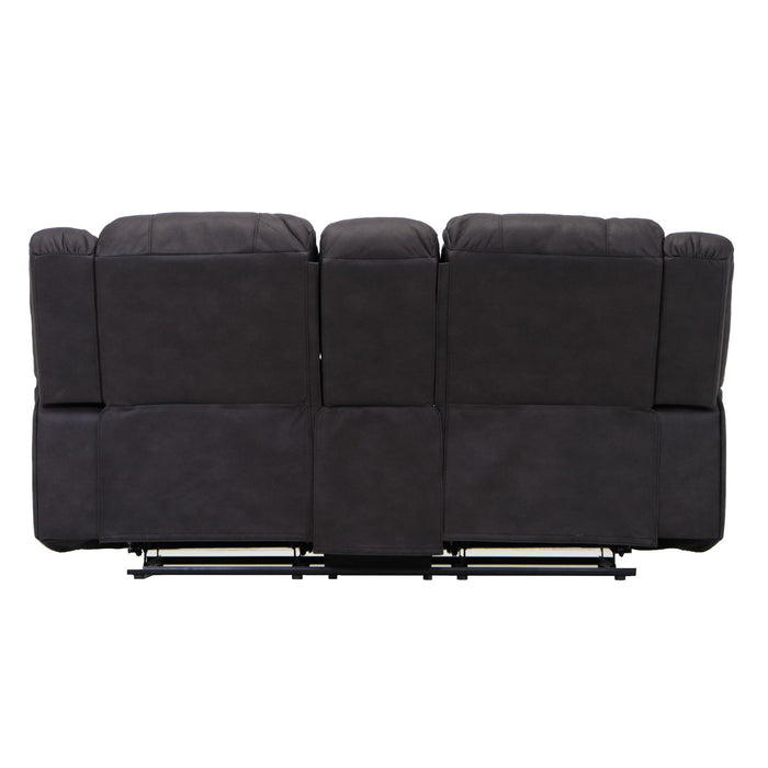 Reclining Console Loveseat - Black - Fabric