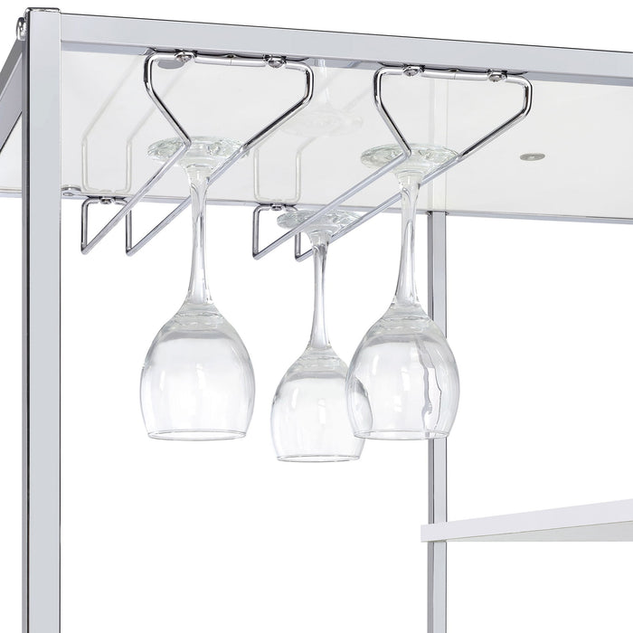 Draper - 5 Shelf LED Wine Cabinet With Pull Out Drawer - Gloss White