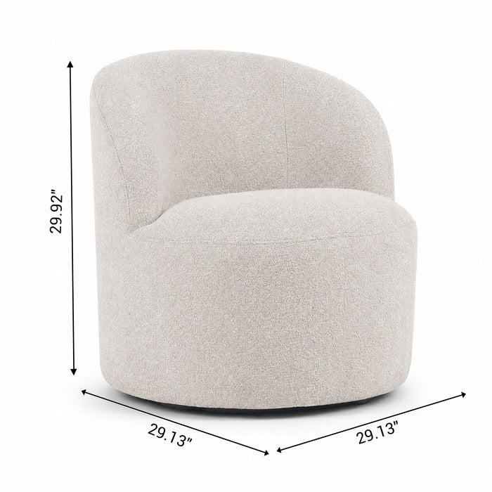 Upholstered Barrel Accent Chair For Living Room - White