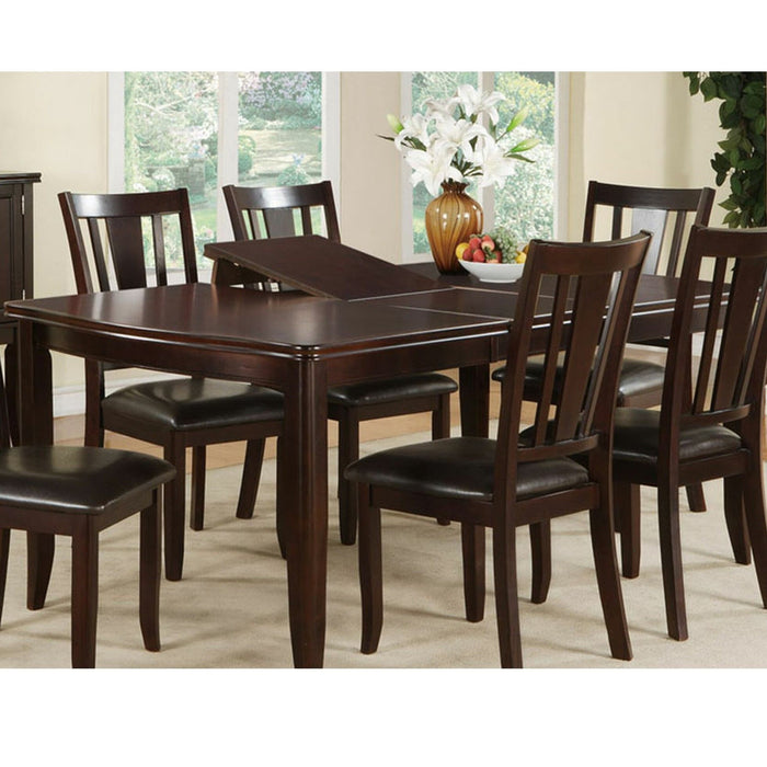 Dining Table With Built In Butterfly Leaf, Rectangle Shape, Extendable - Espresso