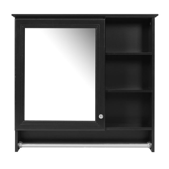 Wall Mount 2 In 1 Mirror Cabinet With Adjustable Shelf, Soft-Closing Hinges