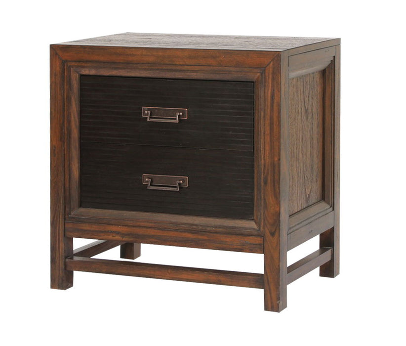 2 Drawer Nightstand, 2 Tone - Brown