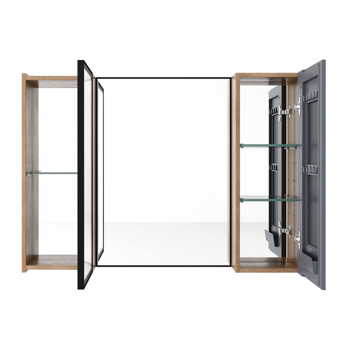Wall Mounted Cabinet With Soft Close Door, Adjustable Shelves Storage For Bathroom - Imitative Oak