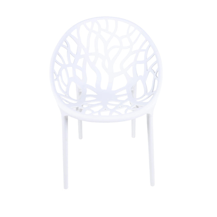 Dining Chair, Transparent Shell Design For Home (Set of 4) - White