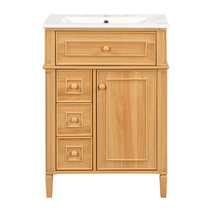 Bathroom Vanity With Sink, Cabinet With Flip Out Drawer, 2 Soft Close Drawers, 1 Soft Close Door - Wood