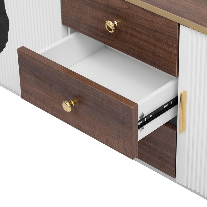Minimalist TV Stand With 3 Drawers And 1 Shelf