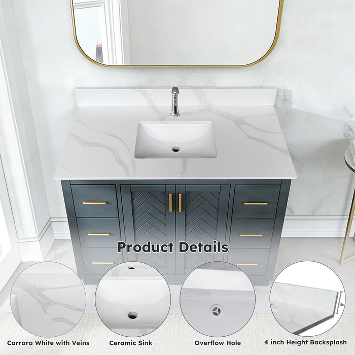 Bathroom Vanity Top With Undermount Single Bowl Sink