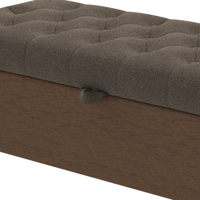 Modern Tufted Storage Ottoman Bench With Metal Legs