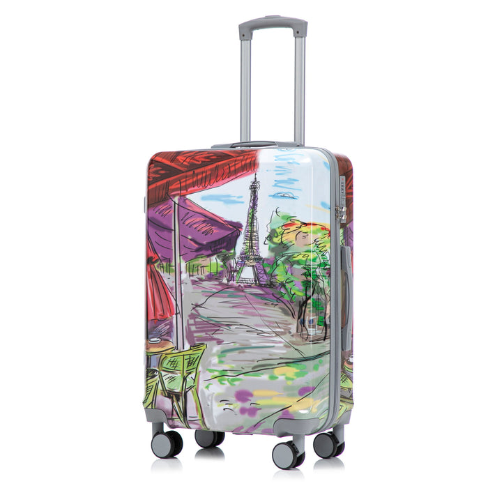 3 Piece Spinner Luggage Set 20" / 24" / 28" With Combination Lock And Silent Wheels - Coffee