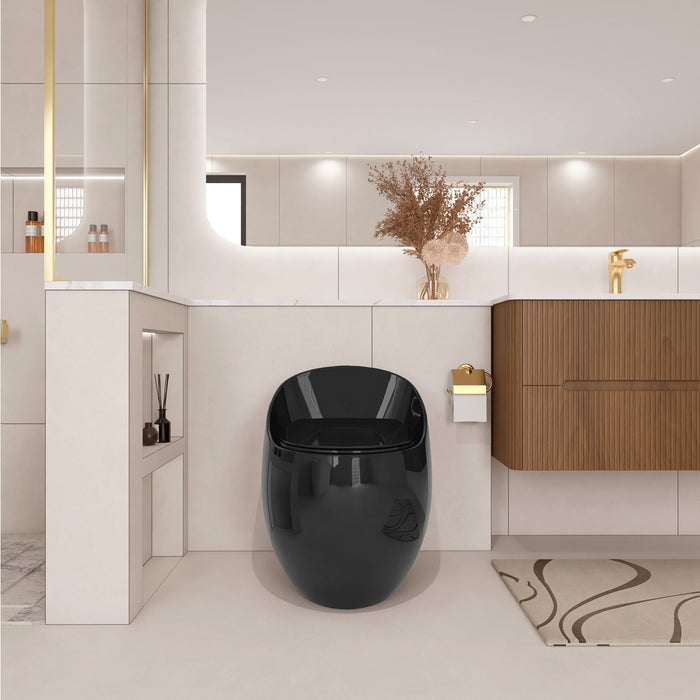 Modern Egg Shape Toilet 1.28 Gpf Single Flush Ceramic