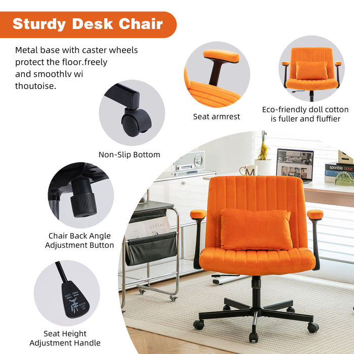 Criss Cross Armrest Office Chair With Wheels