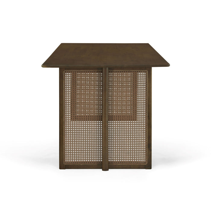Dining Table With Rattan Accents