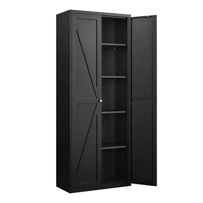 Adjustable 2 Door Storage Cabinet With Adjustable Shelves