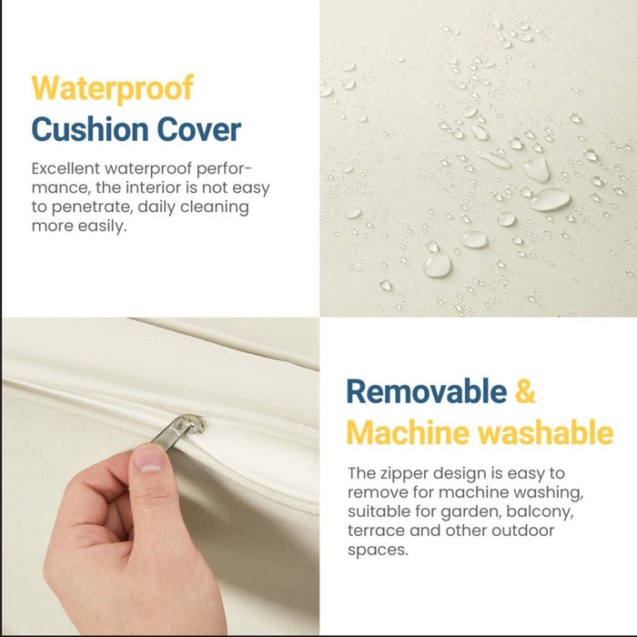 L-Shaped Patio Set With Cushions And Storage Table