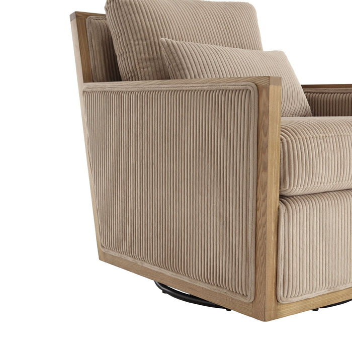 Comfy Accent Barrel Chair, 360 Degree Swivel