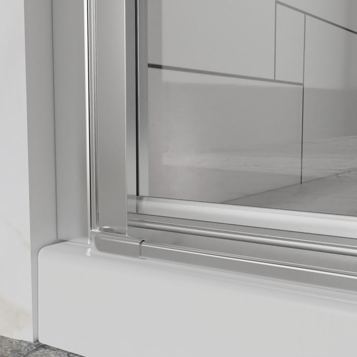 Bifold Frameless Shower Door With Tempered Clear Glass