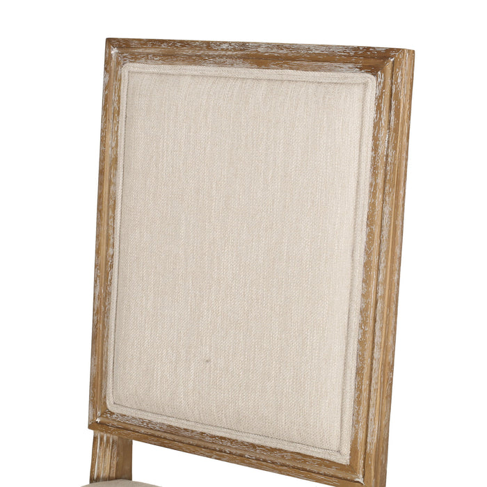 French Country Style Dining Chair With Upholstered Seating And Fluted Legs