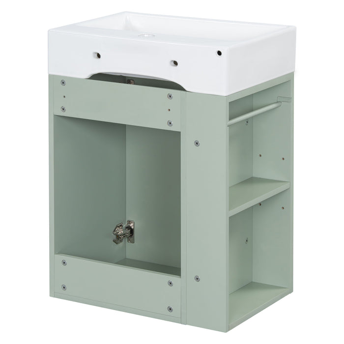 Modern Bathroom Vanity With Sink, Diamond Pattern Doors