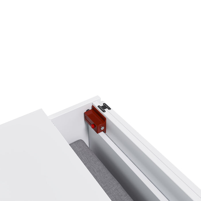 Murphy Bed With Storage Drawers And Charging Cabinet, Foldable Panels, Swivel Wheels