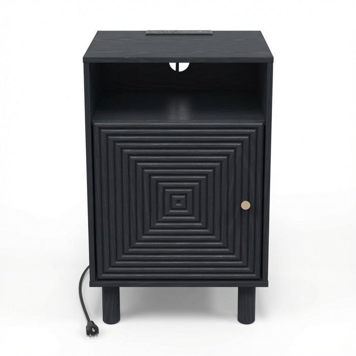 Nightstand With Charging Station & Storage