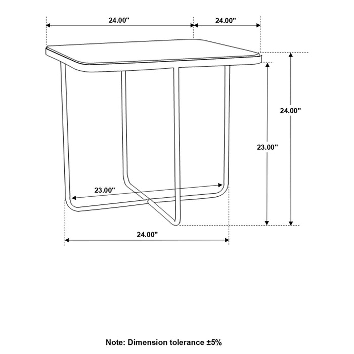Travertine Accent Table Geometric Design - Brown