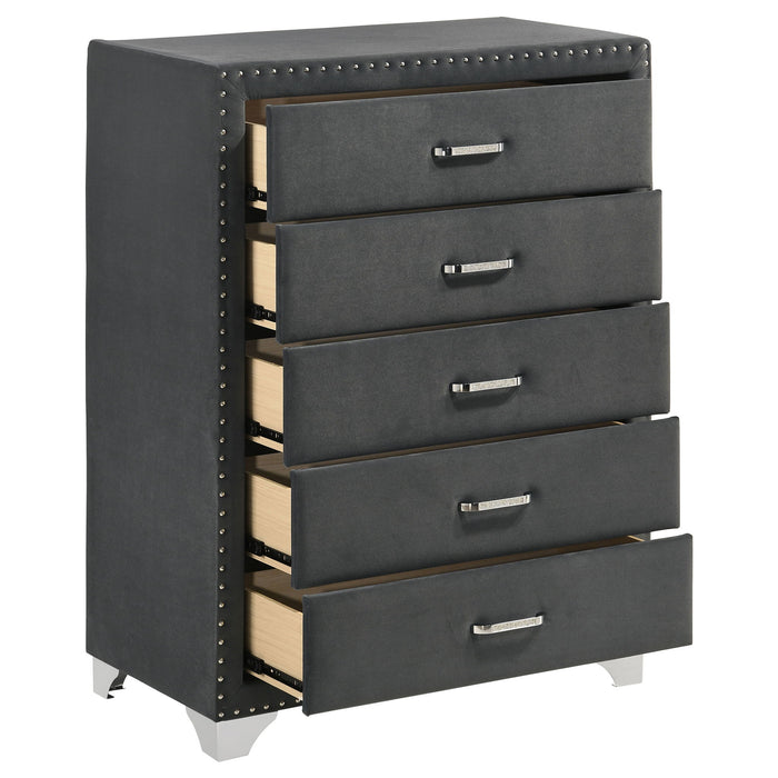 5 Drawer Bedroom Chest With Crystal Pulls