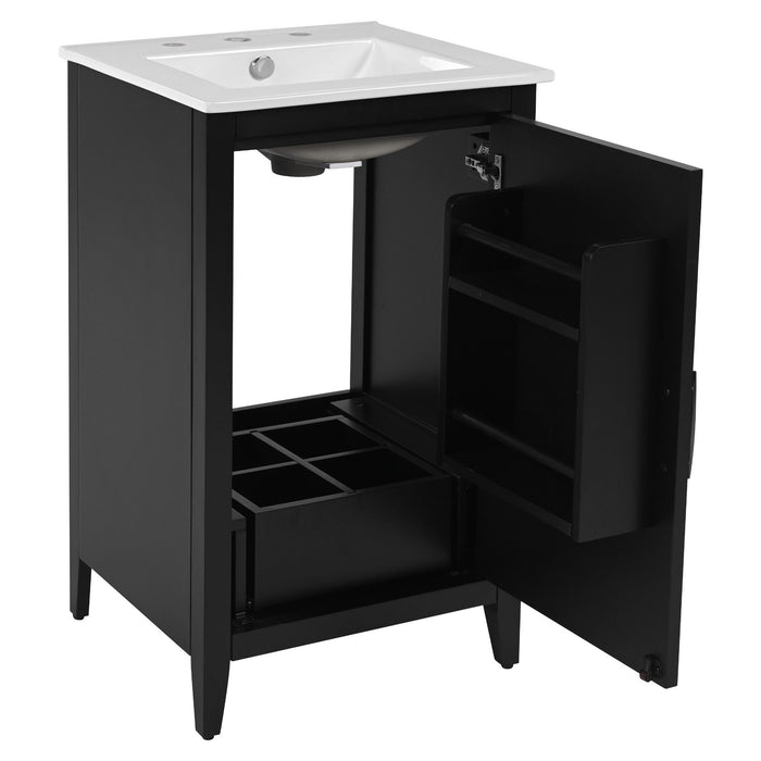 Modern Bathroom Vanity With Sink, Functional Drawer, Soft- Closing Door