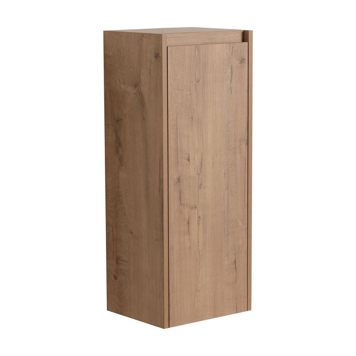 Contemporary Wall Mounted Bathroom Vanity With Resin Sink And 2 Side Cabinet - Imitative Oak