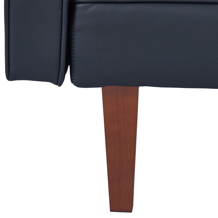 Convertible Futon Sofa Bed With Adjustable Split Back, Twin Size Sleeper Couch - Black