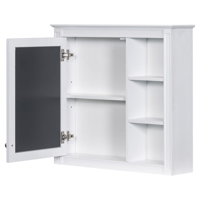 Wall Mounted Medicine Cabinet With Mirror And 3 Open Shelves