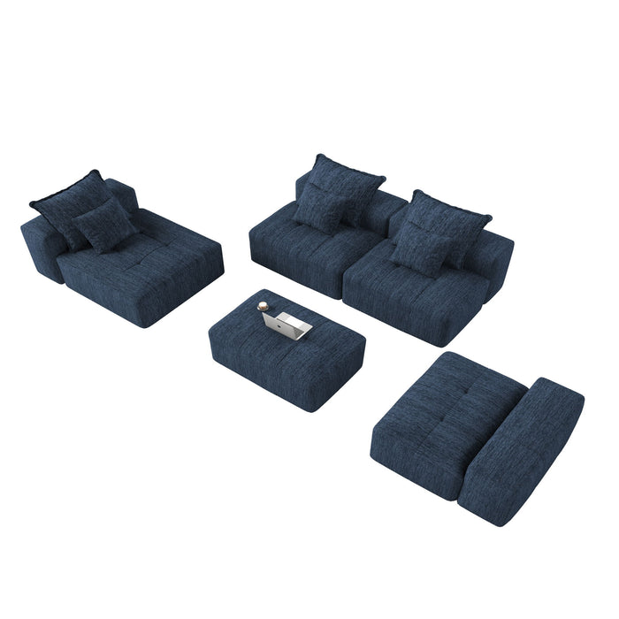 Modern Oversized Diy Combination Modular Sectional Sofa & Pillows
