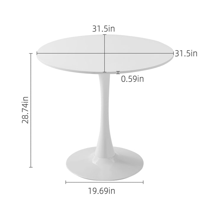 Round Dining Table With Tulip Style Base