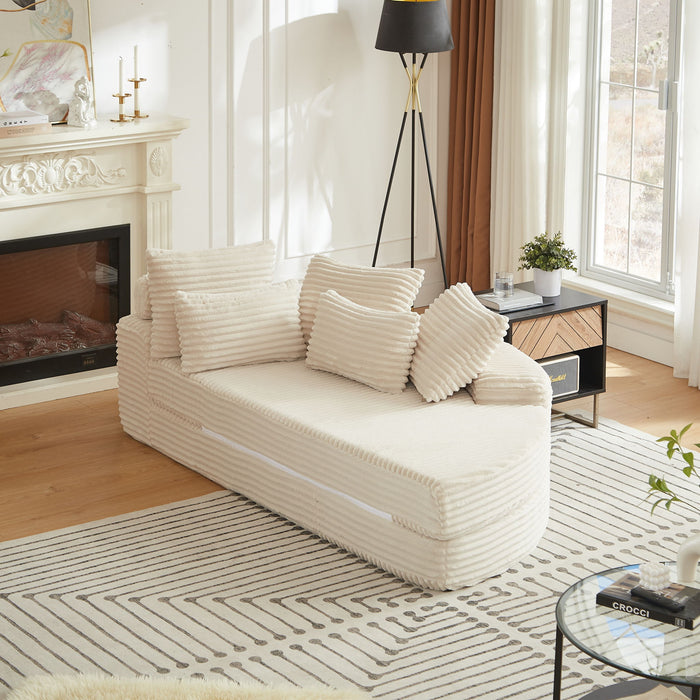 Semi Circular 2 In 1 Sofa Bed With Neck Pillow