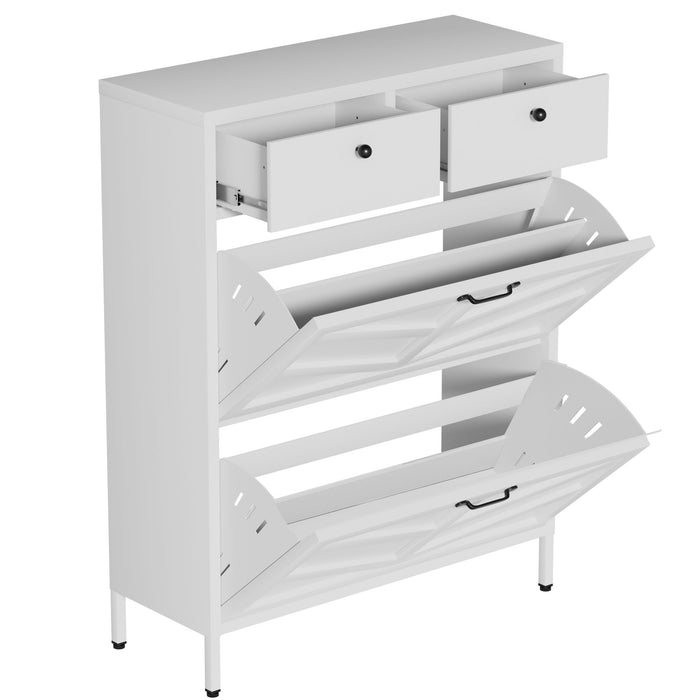 Shoe Cabinet With Flip Drawers
