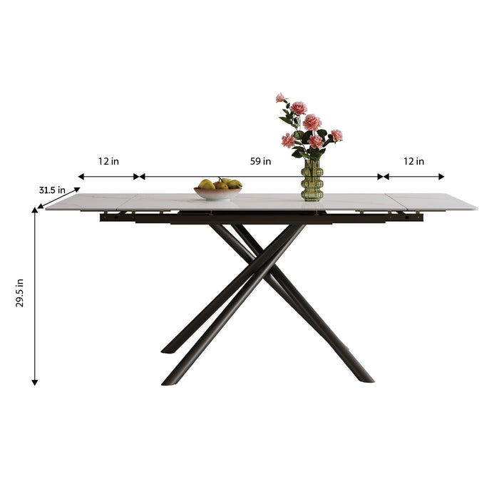 Modern Retractable Sintered Stone Dining Table