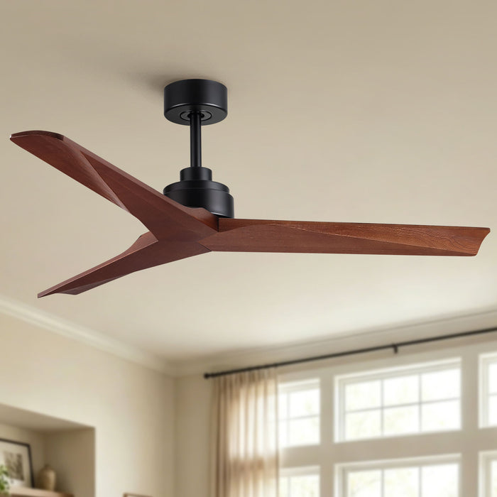Ceiling Fan Without Light, DC Motor, No Light, Quiet Reversible Ceiling Fan For Living Room - Black