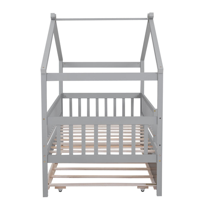 Creativity House Bed With Twin Size Trundle