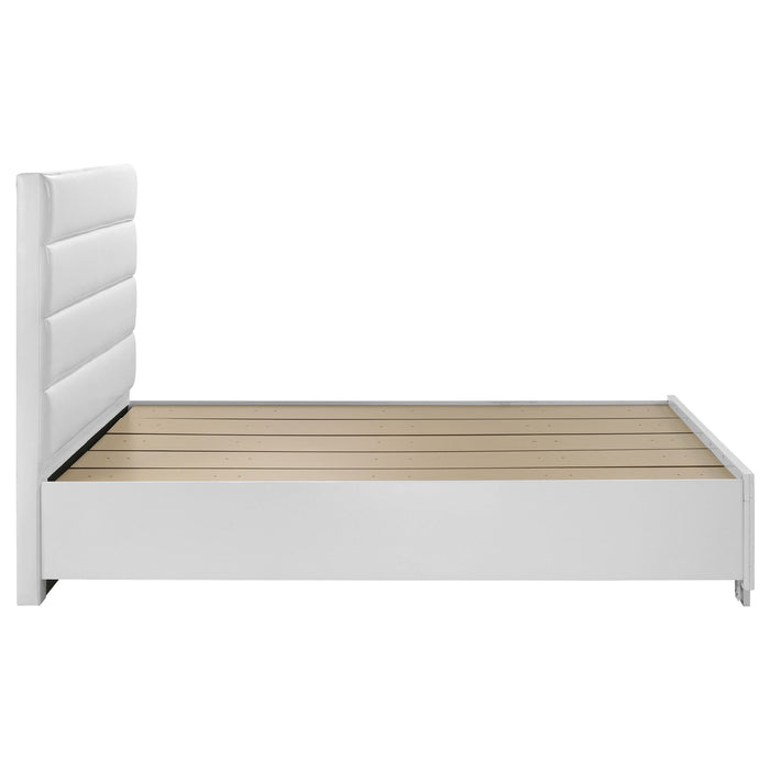 Dulcey - Queen Storage Bed With Tufted Headboard - Gloss White