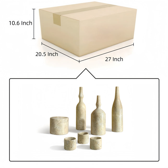7 Pieces Luxury Natural Marble Living Room Accessories Set