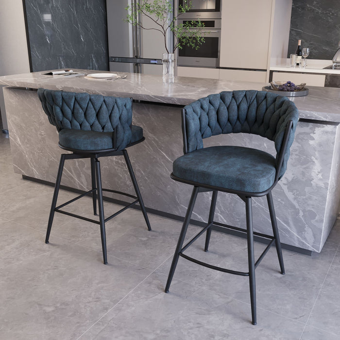 Bar Stool 360 Swivel With Back Footrest