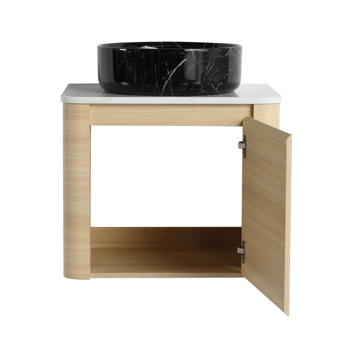 Mounted Bathroom Vanity & Art Sink & 2 Soft Close Doors