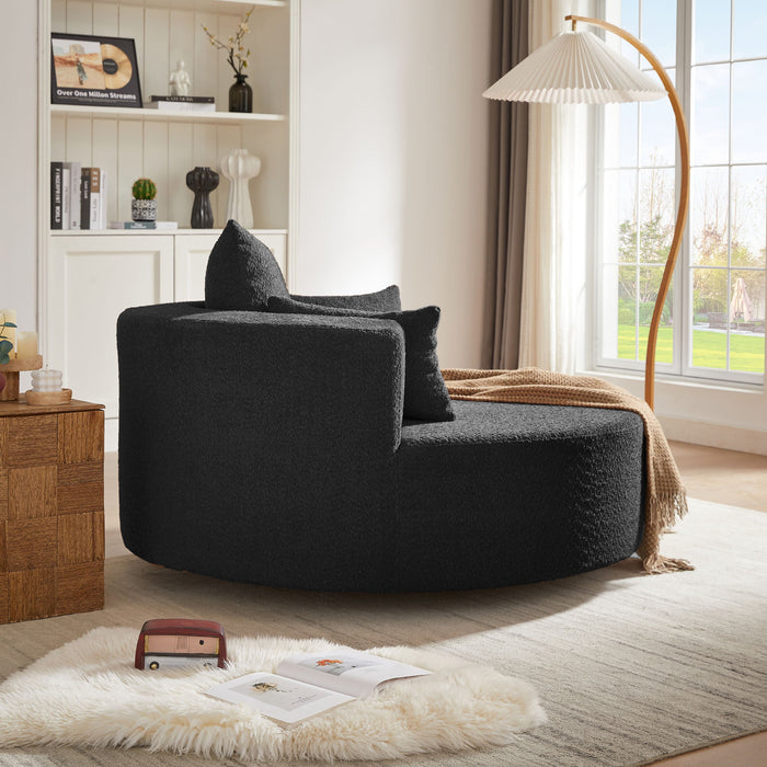 360° Swivel Chair Accent Barrel Chair With Removable Pillows