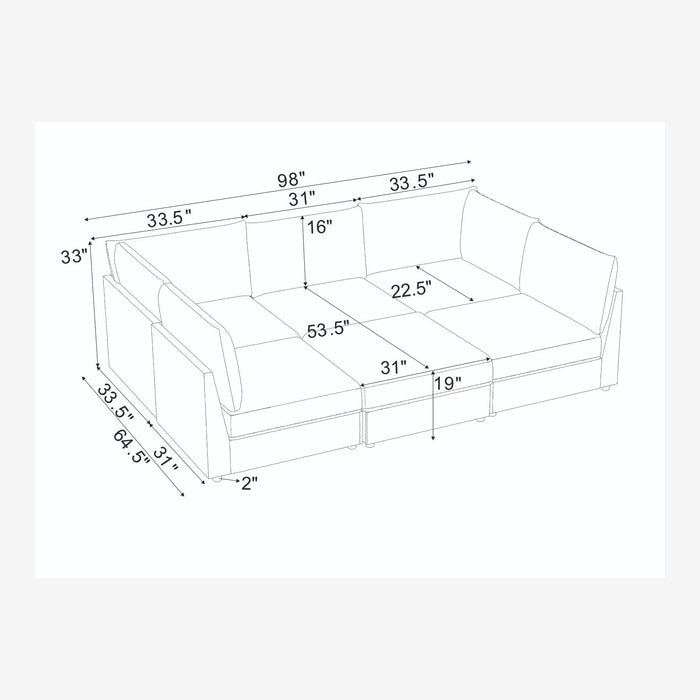Modern Reversible Modular Sectional