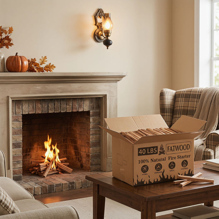 Fatwood Fire Starter Sticks, Oil Rich Kindling For Fireplace