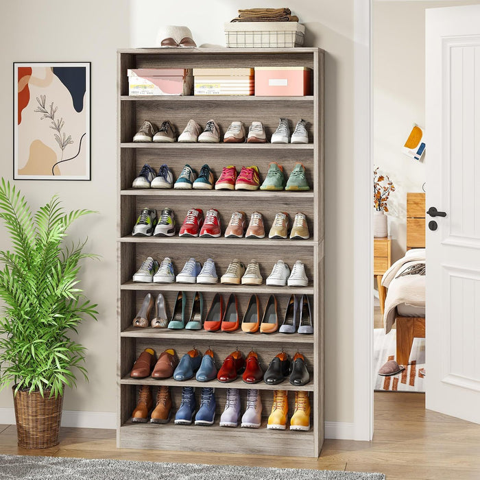 9 Tier Freestanding Shoe Cabinet, With Open Design