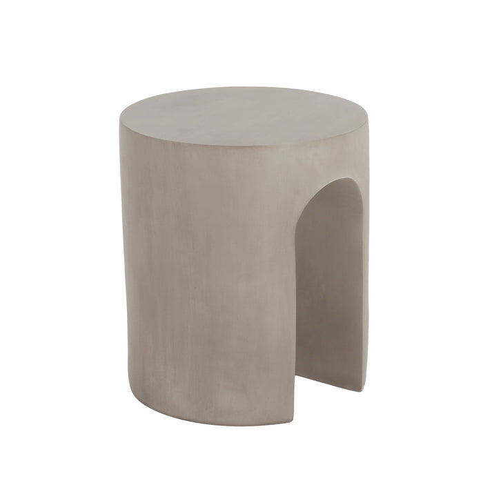 Outdoor Round With U Shape Side Table - Light Gray