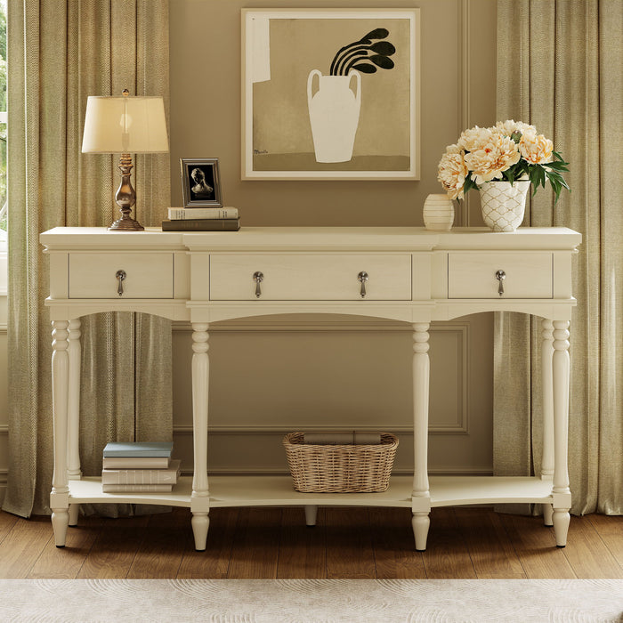 Retro Console Table With 3 Soft Close Drawers