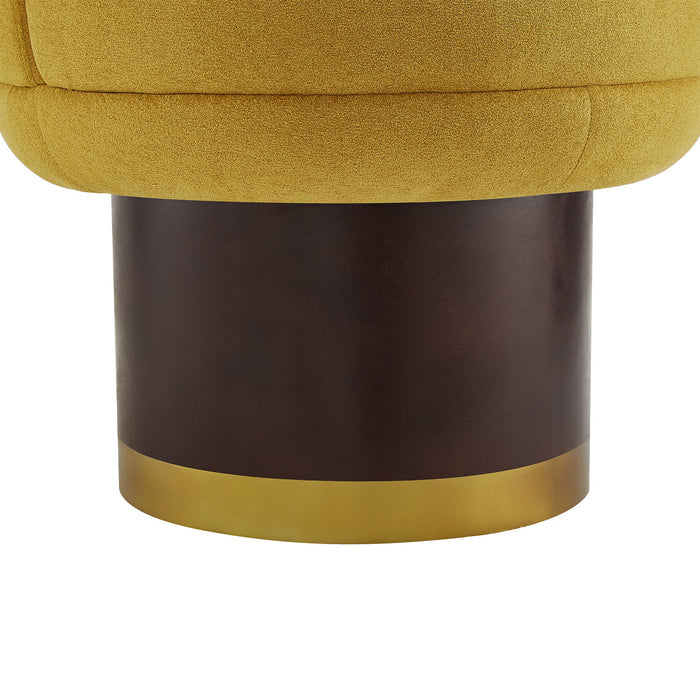 Round Swivel Accent Chair With Ergonomic Backrest For Living Room